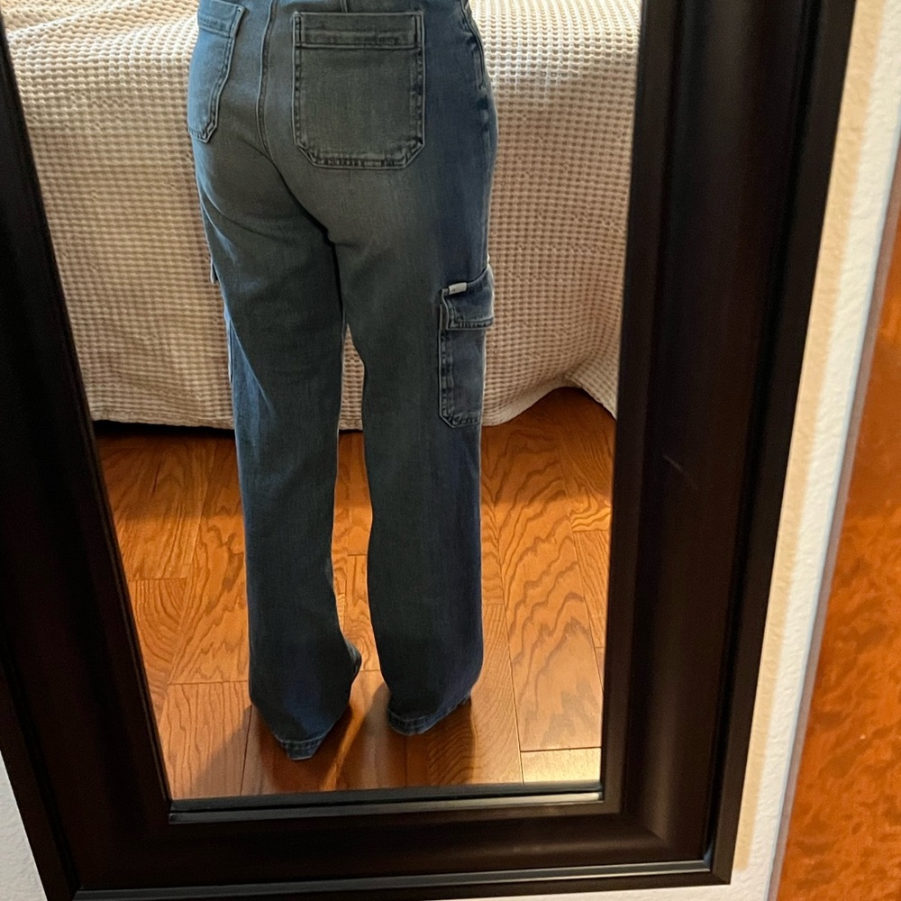 Agolde Wide Leg Flare Jeans in Faded Blue